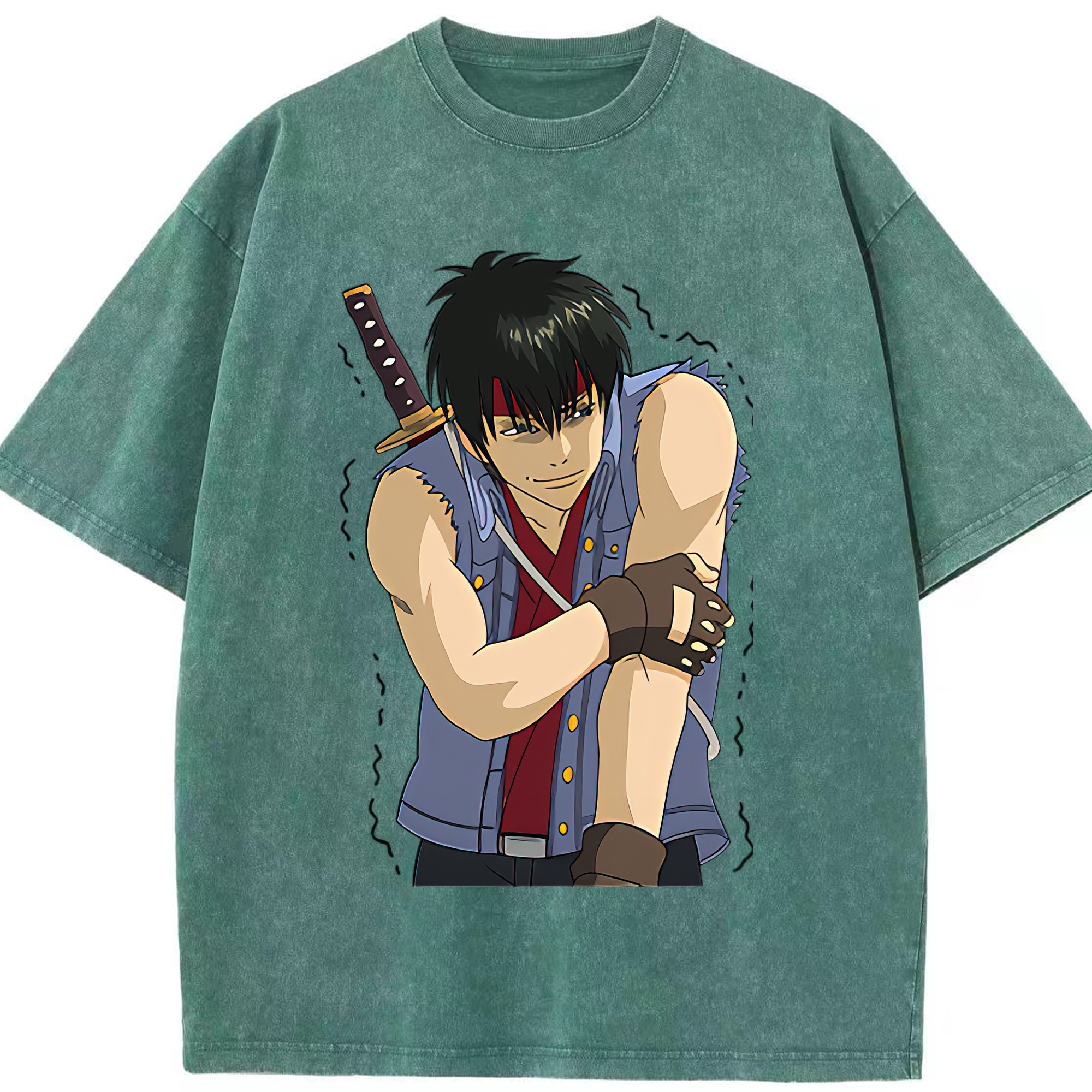 （画像用） ぎんたま 坂田銀時（さかたぎんとき） 神楽 志村新八（しむら しんぱち） GINTAMA Sakata Gintoki Kagura Shimura Shinpachi 綿100% ヴィンテージ風 半袖Tシャツ（フロントプリント）
